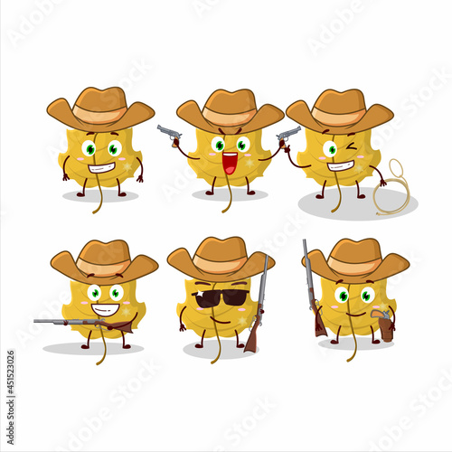 Cool cowboy hazel leaf cartoon character with a cute hat