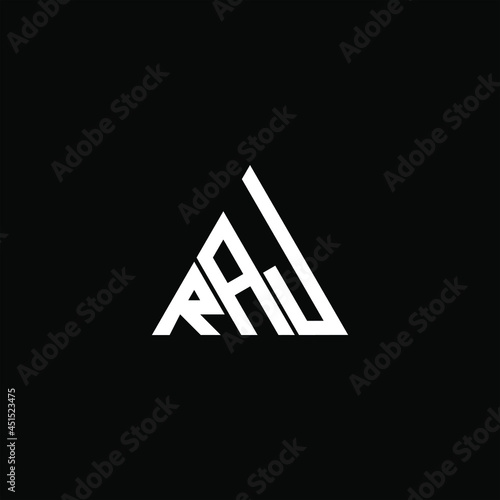 RAJ letter logo creative design. RAJ unique design
