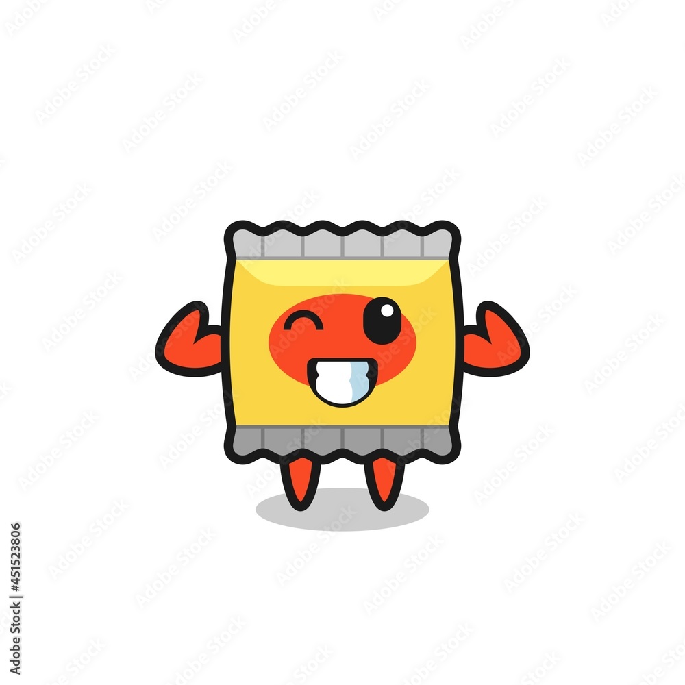 Fototapeta premium the muscular snack character is holding a protein supplement