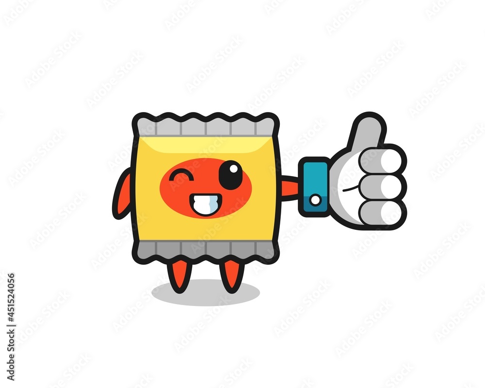 cute snack hold social media share symbol