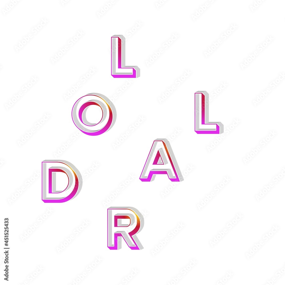 Letter alphabets dollar colorful 3D abstract beautiful white background