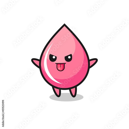 naughty strawberry drop juice character in mocking pose