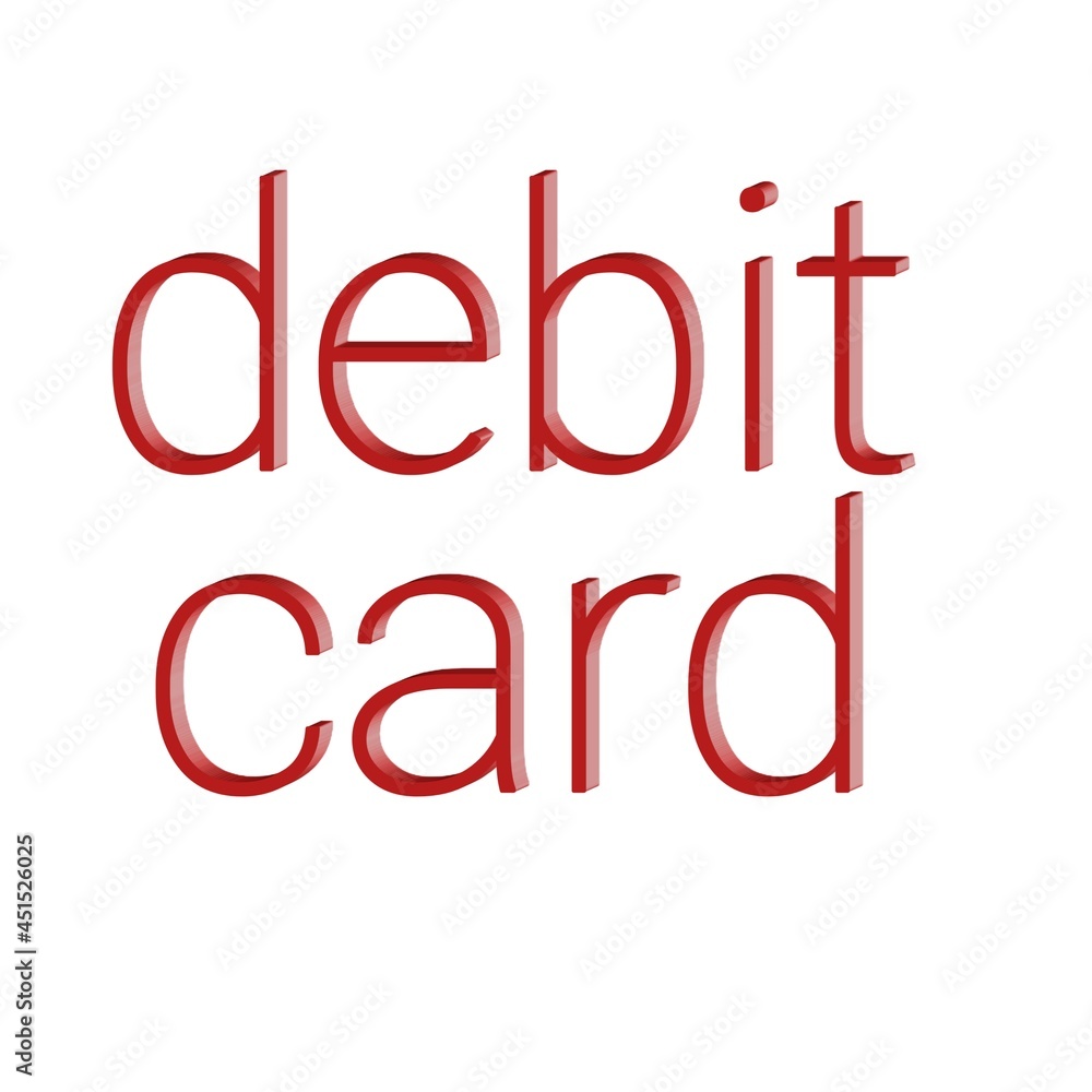 Letter debit card colorful 3D abstract background white