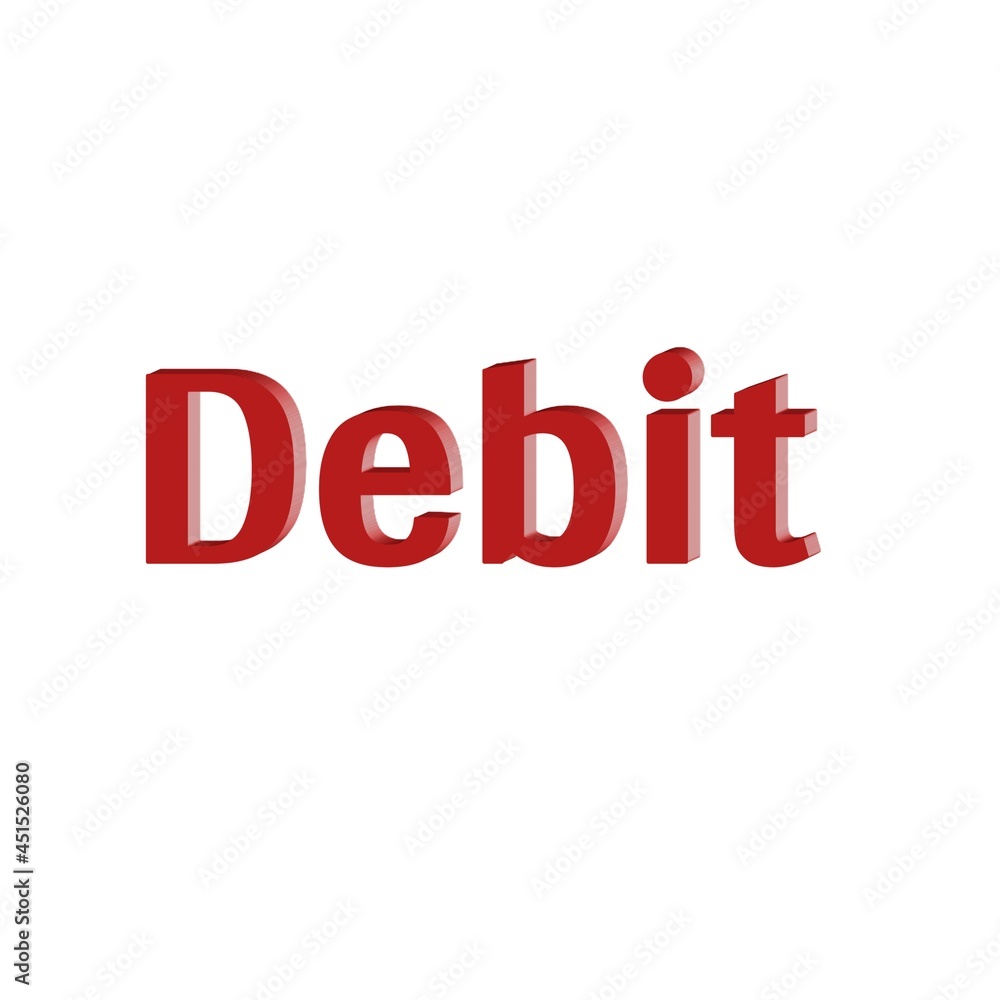 Letter debit colorful 3D abstract background white Letter debit colorful 3D abstract background white