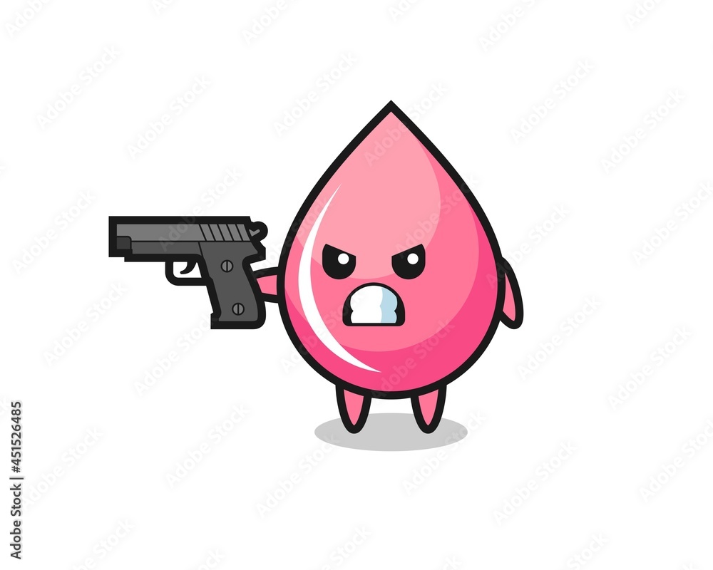 the cute strawberry drop juice character shoot with a gun the cute strawberry drop juice character shoot with a gun