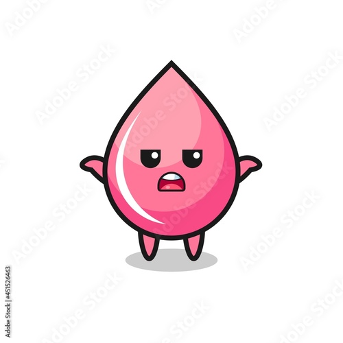 strawberry drop juice mascot character saying I do not know