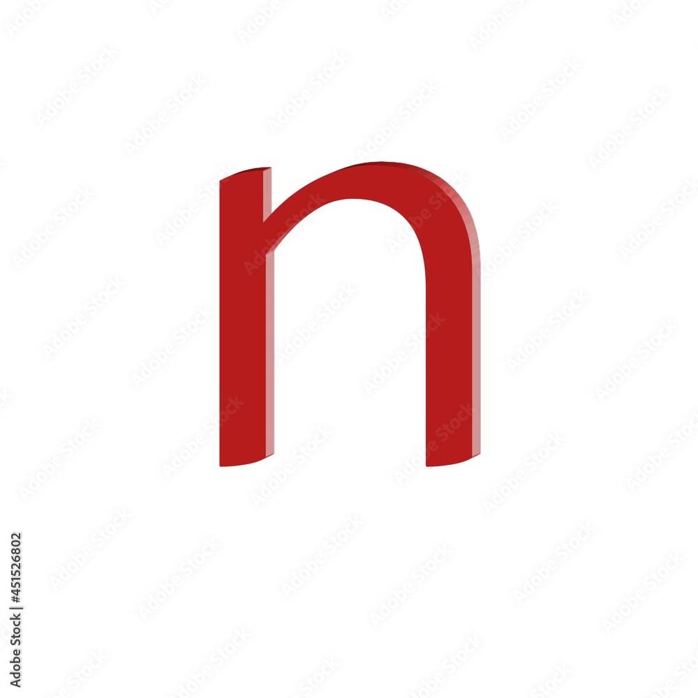 Letter small alphabets n colorful 3D abstract beautiful white background Letter small alphabets n colorful 3D abstract beautiful white background