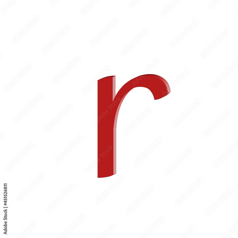 Letter small alphabets r colorful 3D abstract beautiful white background Letter small alphabets r colorful 3D abstract beautiful white background