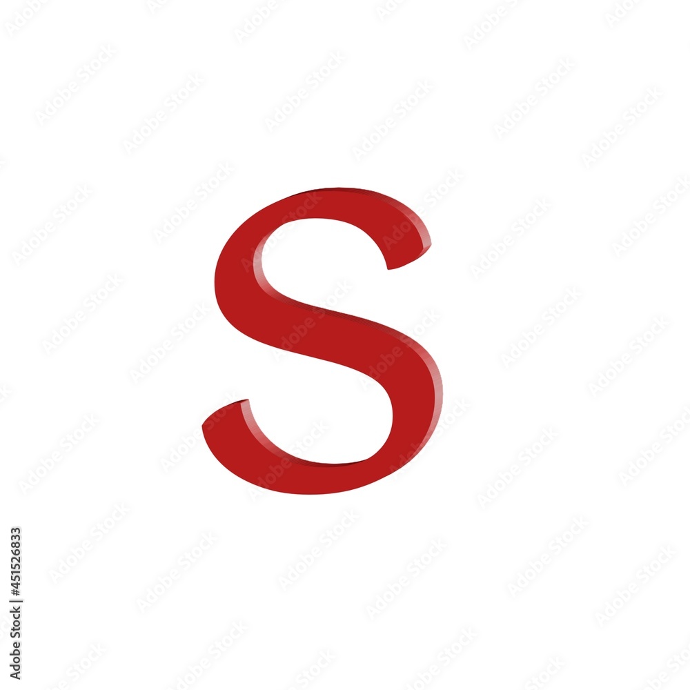 Letter small alphabets s colorful 3D abstract beautiful white background Letter small alphabets s colorful 3D abstract beautiful white background