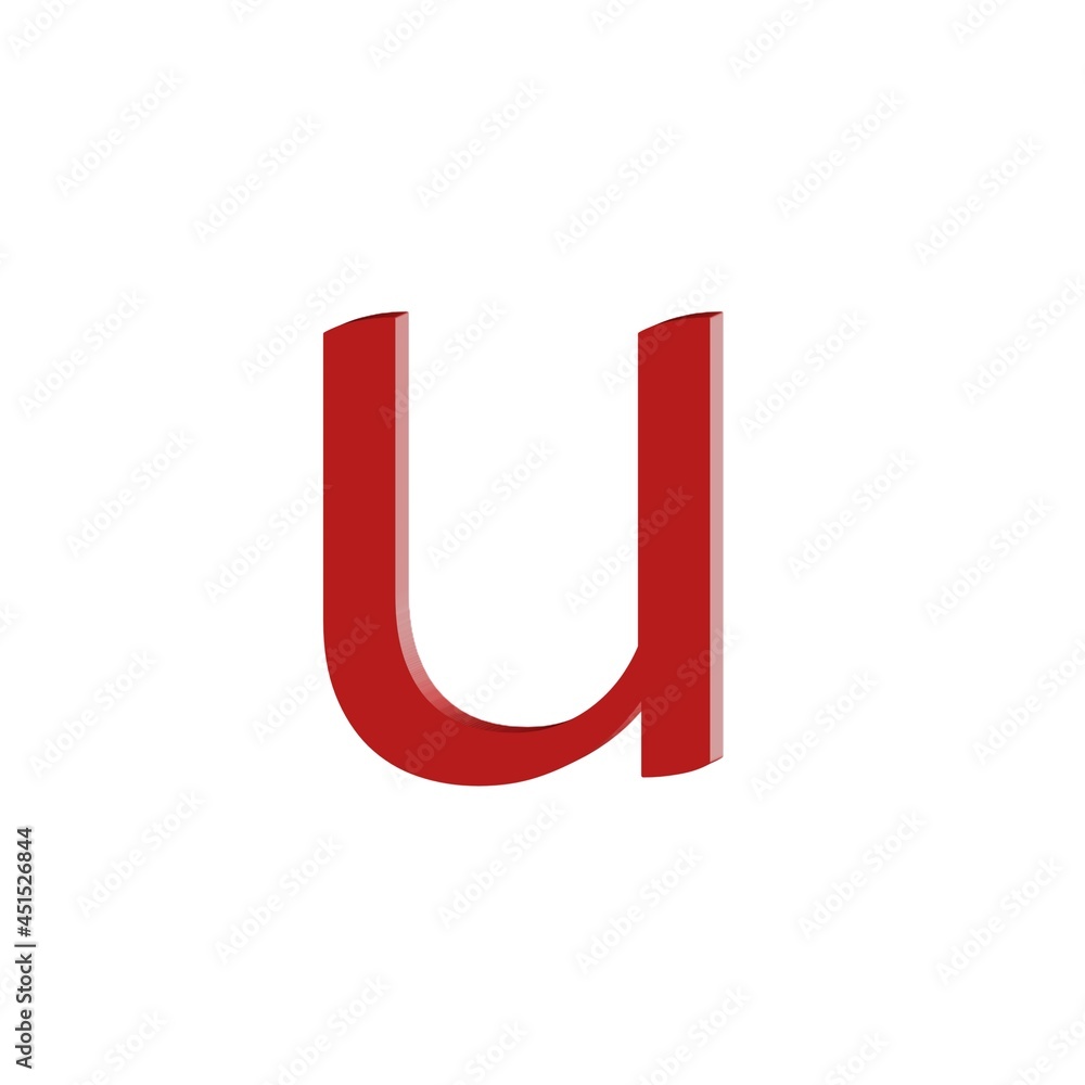 Letter small alphabets u colorful 3D abstract beautiful white background Letter small alphabets u colorful 3D abstract beautiful white background