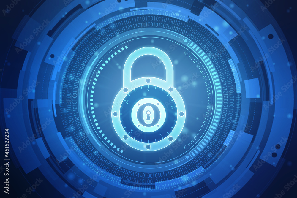 Closed Padlock on digital background, Technology security concept. Cyber Security and network protection Concept, personal data security Closed Padlock on digital background, Technology security concept. Cyber Security and network protection Concept, personal data security