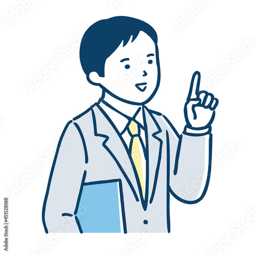 案内・説明をする男性