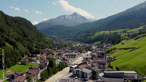 Wallpaper Mural Famous village of Soelden in Austria - Solden from above - travel photography by drone Torontodigital.ca