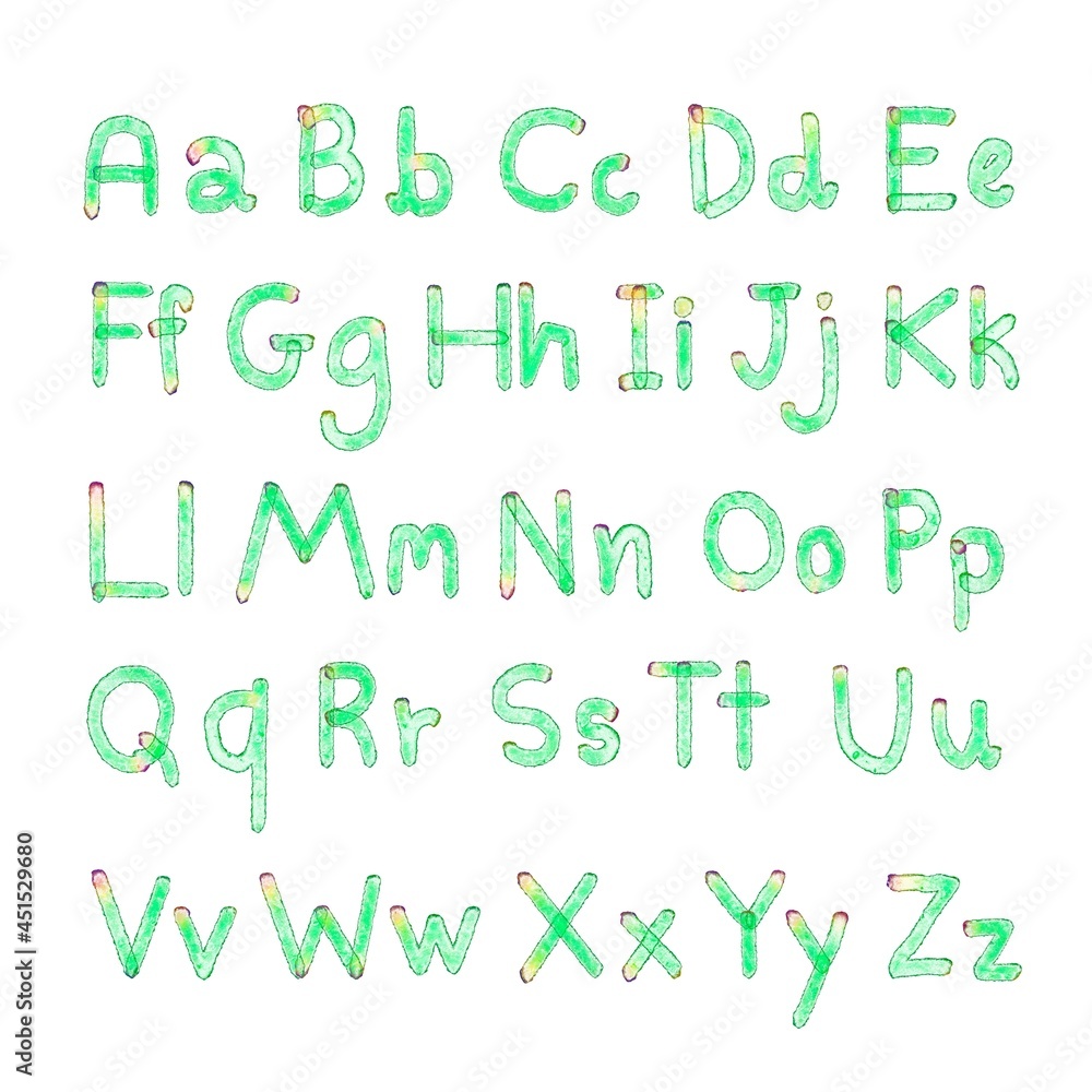 Fototapeta premium hand drawn font green