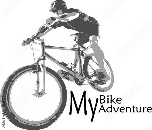 silhouette of a mountain biker perfect for t-shirt mockup