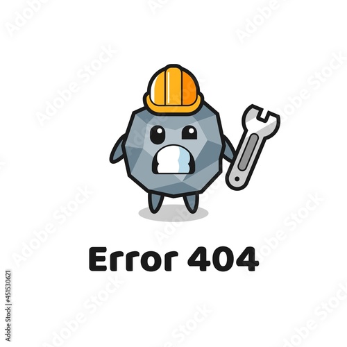 error 404 with the cute stone mascot