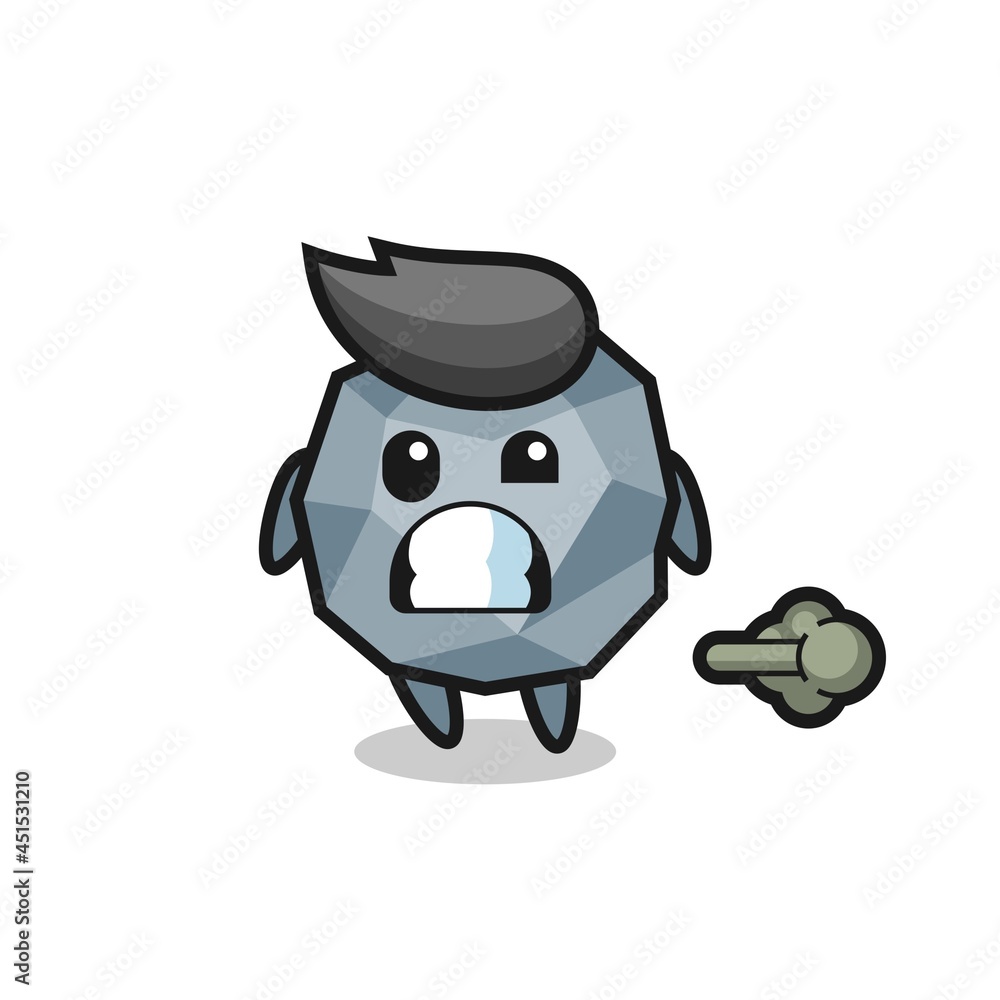 the illustration of the stone cartoon doing fart the illustration of the stone cartoon doing fart