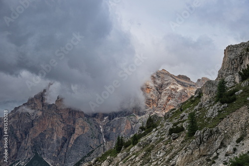 Amazing rocks of Dolomite mountains in Italy