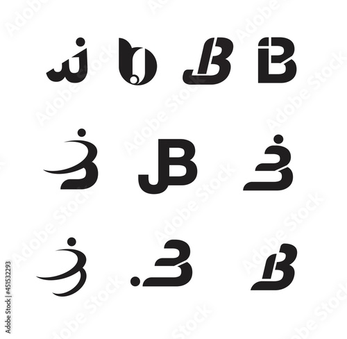 Font letter BJ logo concept