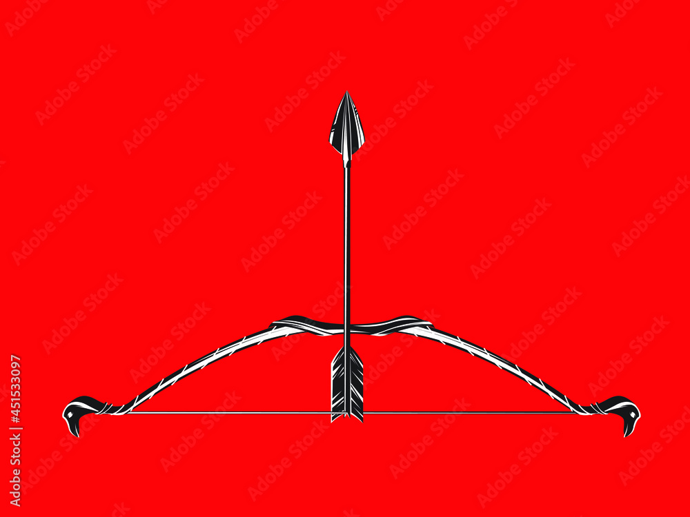 Arrow and bow Graphic trendy design with red background Arrow and bow Graphic trendy design with red background