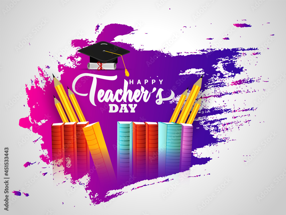 Vector illustration of happy teachers day background Stock Vector | Adobe  Stock