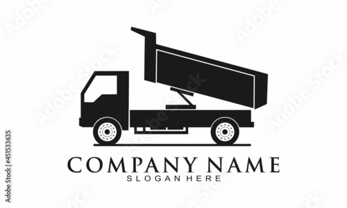 Open dump truck vector logo