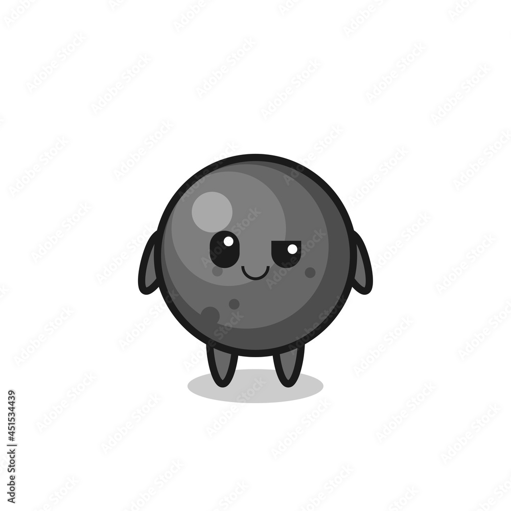 cannon ball cartoon with an arrogant expression