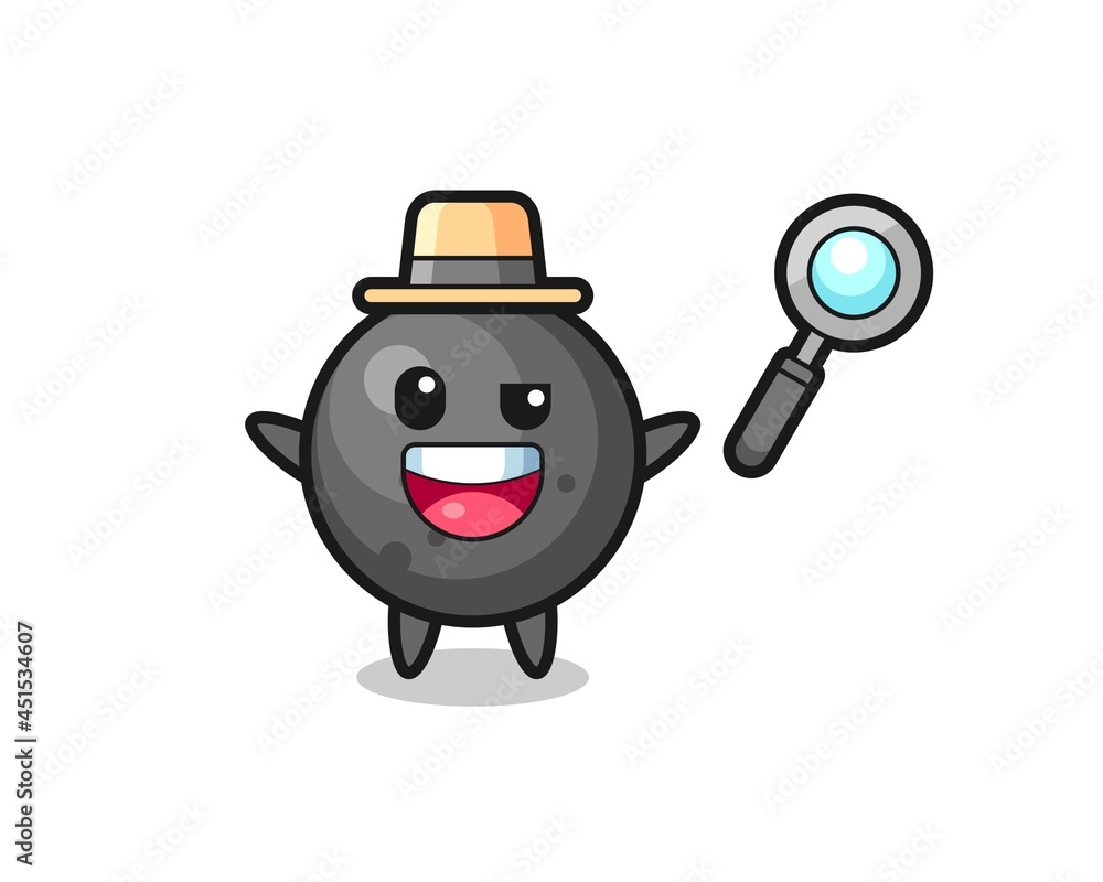 illustration of the cannon ball mascot as a detective who manages to solve a case illustration of the cannon ball mascot as a detective who manages to solve a case