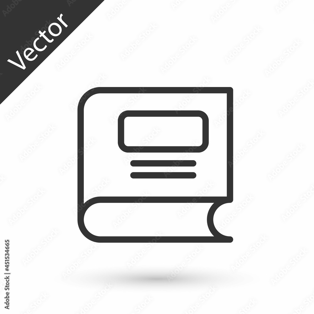 Grey line Book icon isolated on white background. Vector Grey line Book icon isolated on white background. Vector