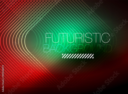 Neon color square shape lines abstract background. Shiny magic energy and motion concept, vector abstract wallpaper background © antishock