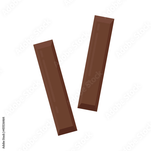 Chocolate bar vector. Chocolate bar on white background.