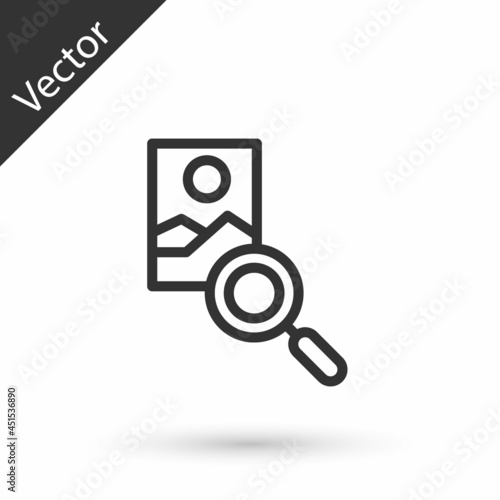 Grey line Photo retouching icon isolated on white background. Photographer, photography, retouch icon. Vector
