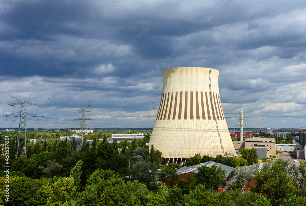 Fototapeta premium Panoramic view of the electric power station.