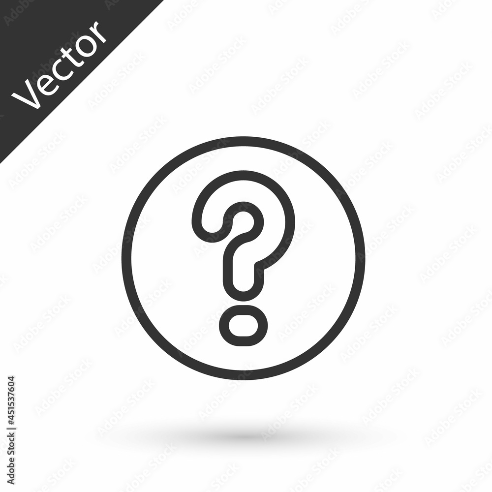 Grey line Speech bubbles with Question icon isolated on white background. FAQ sign. Chat speech bubble and chart. Vector Grey line Speech bubbles with Question icon isolated on white background. FAQ sign. Chat speech bubble and chart. Vector