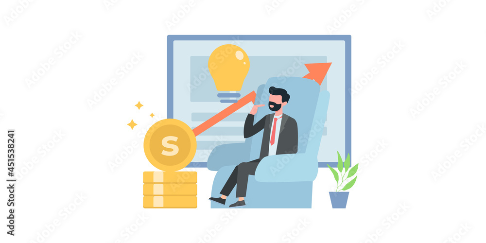 Business concepts of entrepreneurs. Concepts for web design. Market analytics. Finance prediction, trends forecast and business strategy analytics flat vector illustration