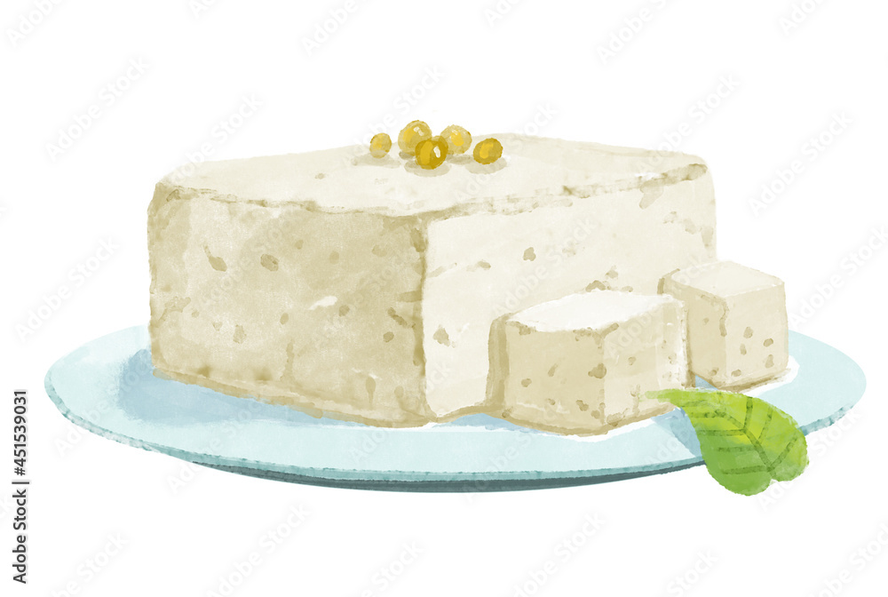 tofu, tofu illustration, soybean food, health food, vegetarian, food