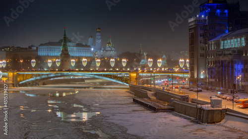 Moscow night shooting from a drone