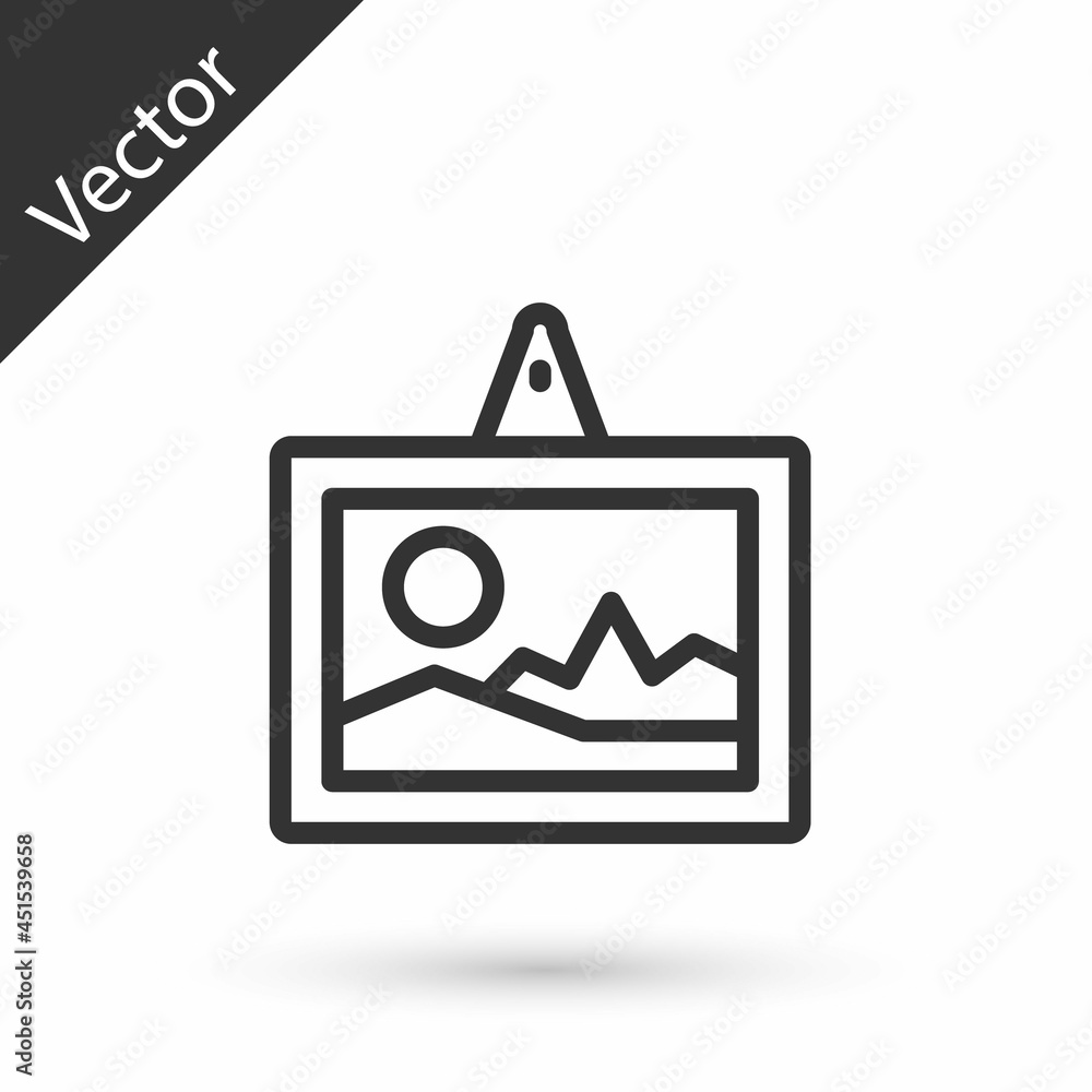 Grey line Picture icon isolated on white background. Vector Grey line Picture icon isolated on white background. Vector