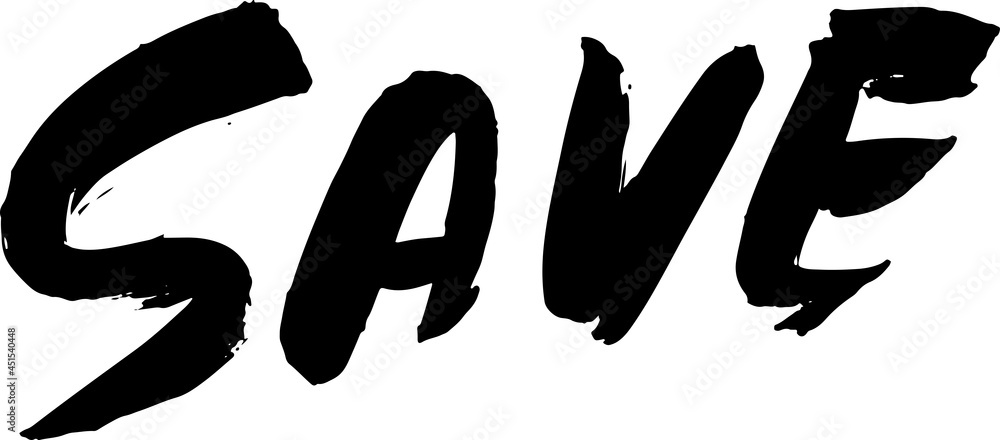 Save. Modern dry brush lettering. Vector illustration. Save. Modern dry brush lettering. Vector illustration.