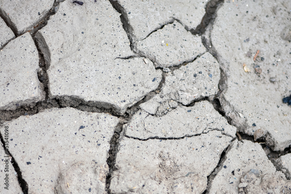 Obraz premium Dried cracked earth, lack of water resources for irrigation.
