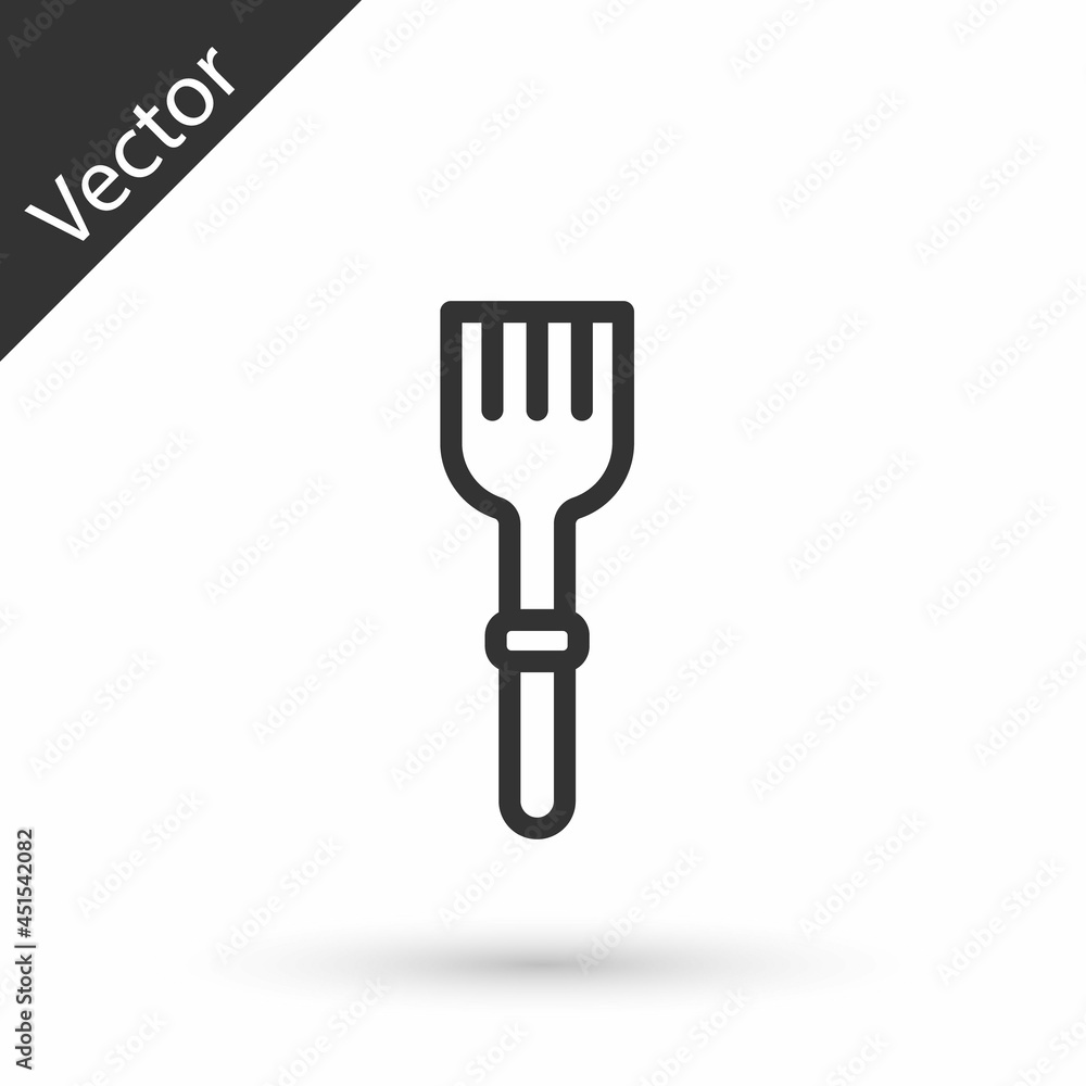 Grey line Fork icon isolated on white background. Cutlery symbol. Vector Grey line Fork icon isolated on white background. Cutlery symbol. Vector