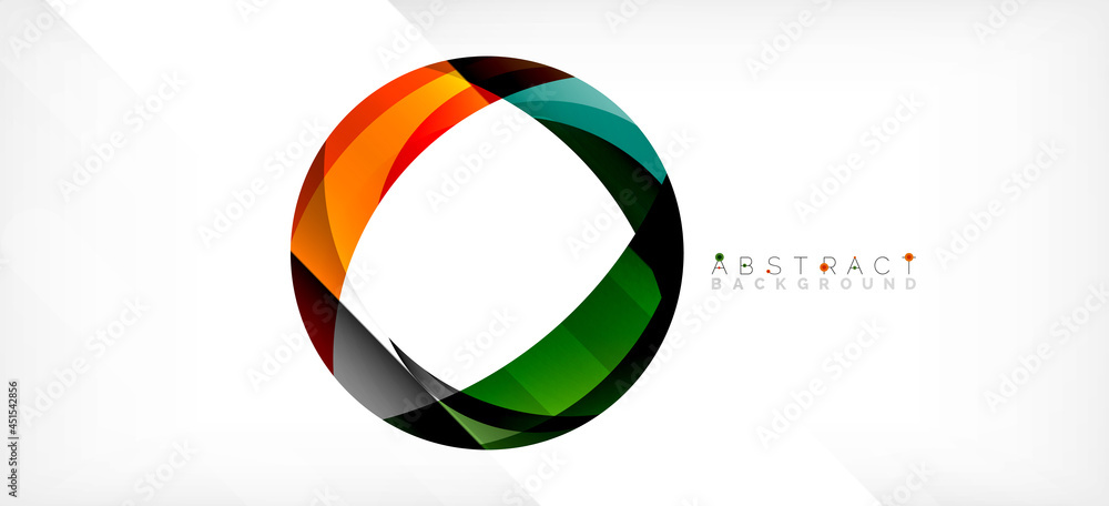 Geometric abstract background. Circle created with overlapping color shapes. Vector Illustration For Wallpaper, Banner, Background, Landing Page Geometric abstract background. Circle created with overlapping color shapes. Vector Illustration For Wallpaper, Banner, Background, Landing Page