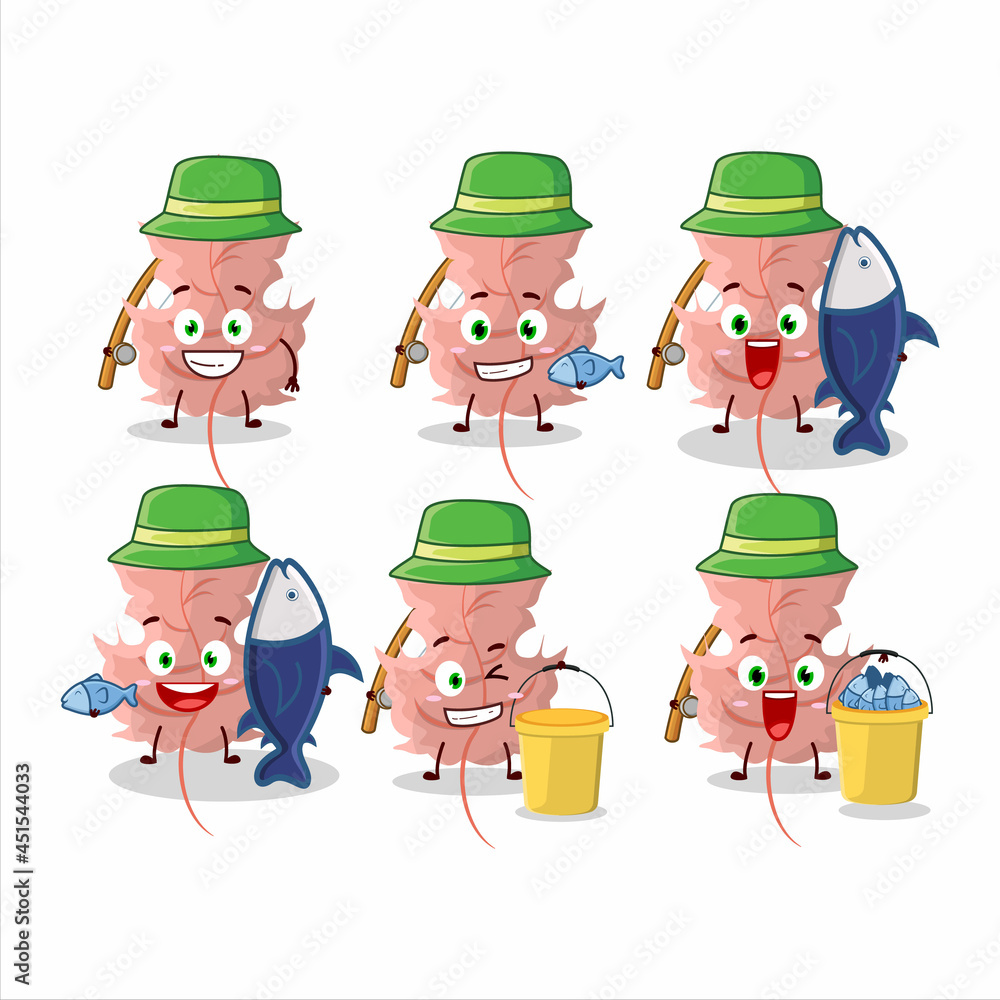 A fisherman oak pink leaf cartoon picture catch a big fish A fisherman oak pink leaf cartoon picture catch a big fish