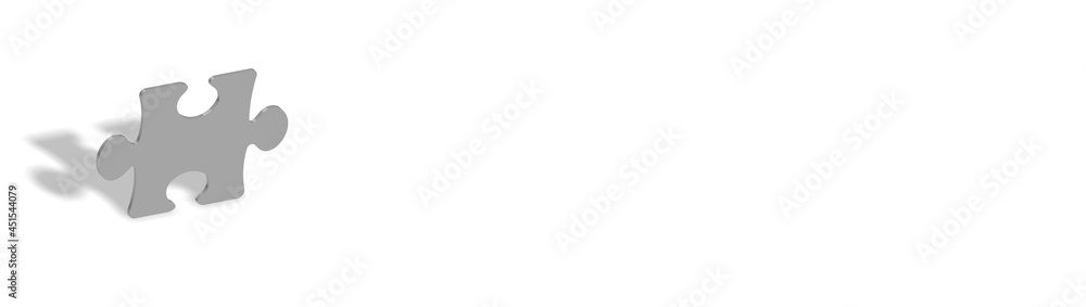 3d rendering. 3d image. puzzle element on a white background. puzzle metal. banner for placement on the site 3d rendering. 3d image. puzzle element on a white background. puzzle metal. banner for placement on the site