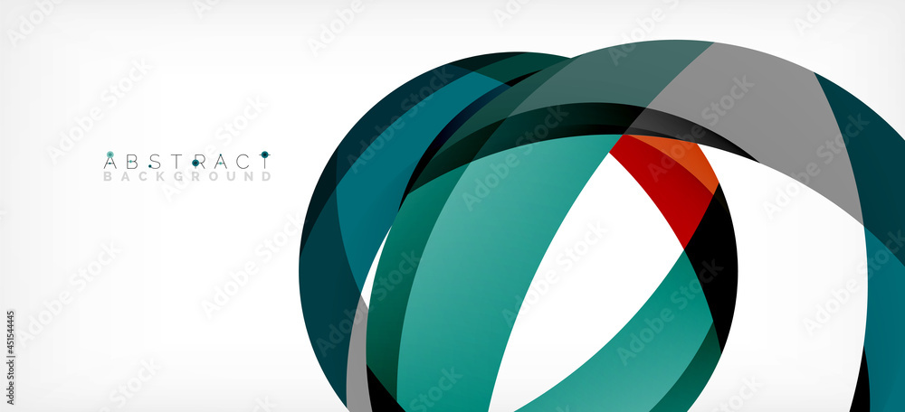 Geometric abstract background. Circle created with overlapping color shapes. Vector Illustration For Wallpaper, Banner, Background, Landing Page Geometric abstract background. Circle created with overlapping color shapes. Vector Illustration For Wallpaper, Banner, Background, Landing Page