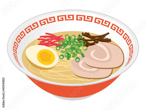 とんこつラーメン　Pork Ramen Vector Illustration