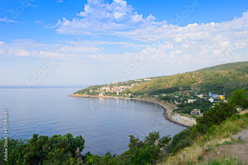 View from the height of a small settlement on the seashore