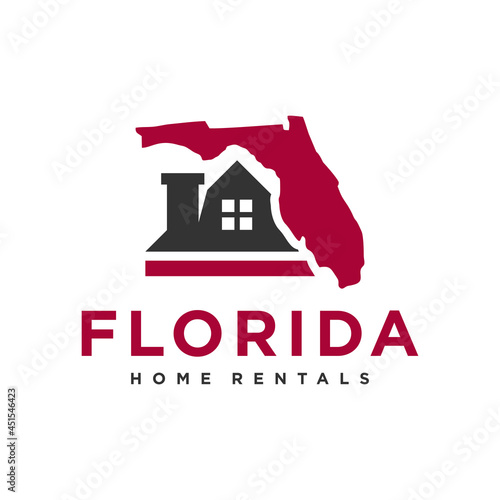 home rental illustration logo in florida