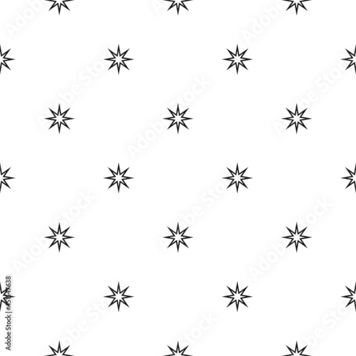 Seamless background with black and stars on white background.