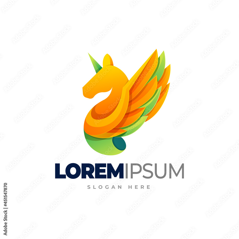 Horse gradient logo template. Vector illustration Horse gradient logo template. Vector illustration